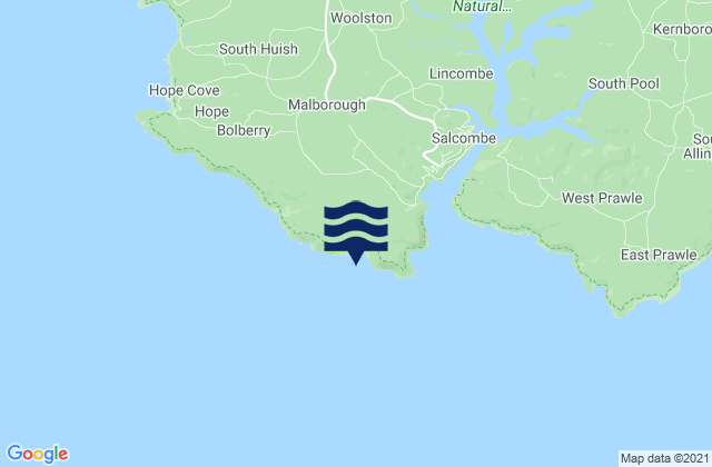 Mappa delle maree di Bolt Head, United Kingdom