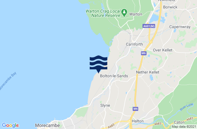 Mappa delle maree di Bolton le Sands, United Kingdom