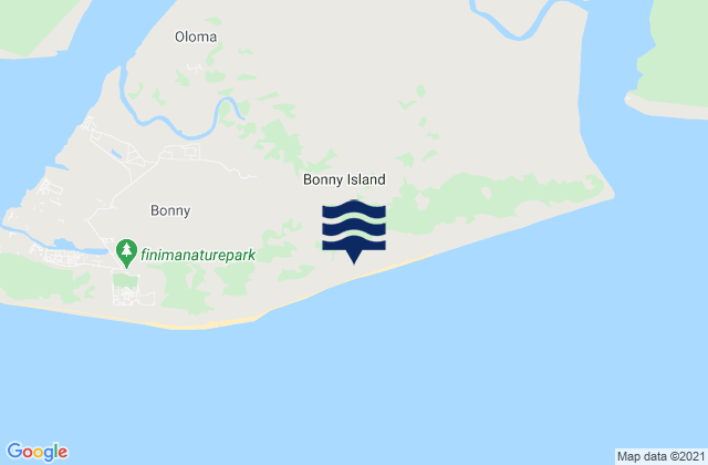 Mappa delle maree di Bonny, Nigeria