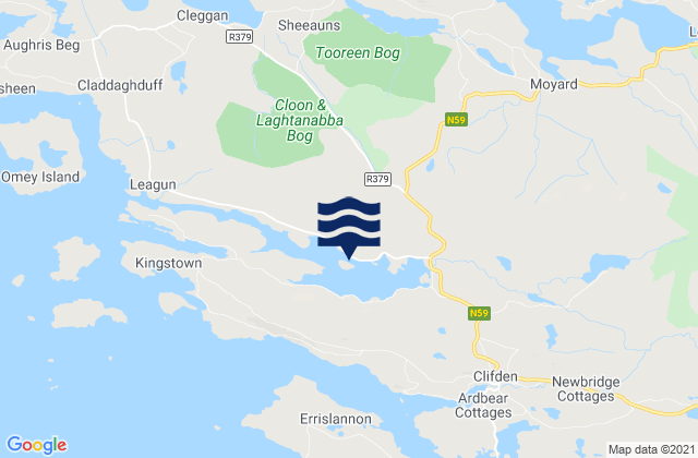 Mappa delle maree di Boolard Island, Ireland