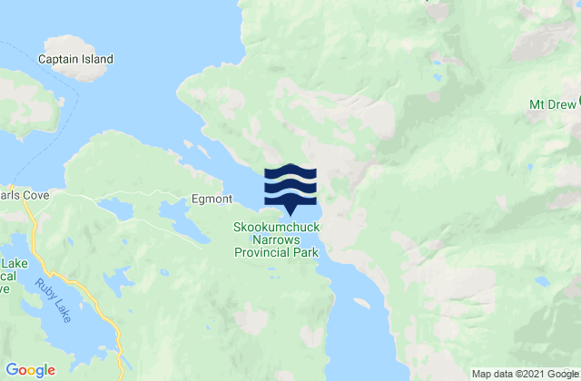 Mappa delle maree di Boom Islet, Canada