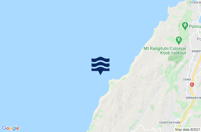 Mappa delle maree di Boom Rock, New Zealand
