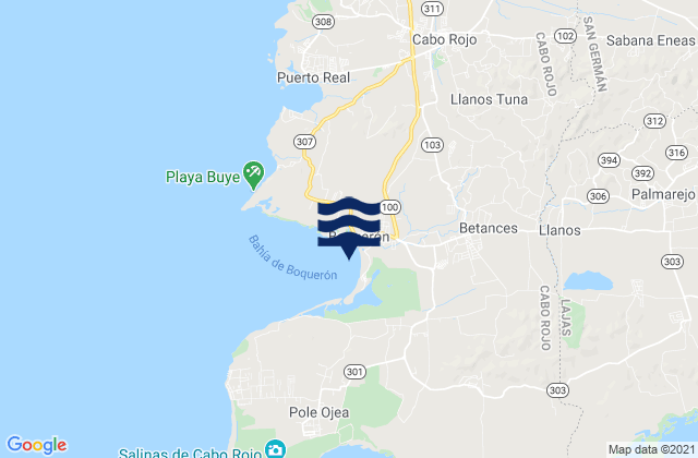 Mappa delle maree di Boquerón, Puerto Rico