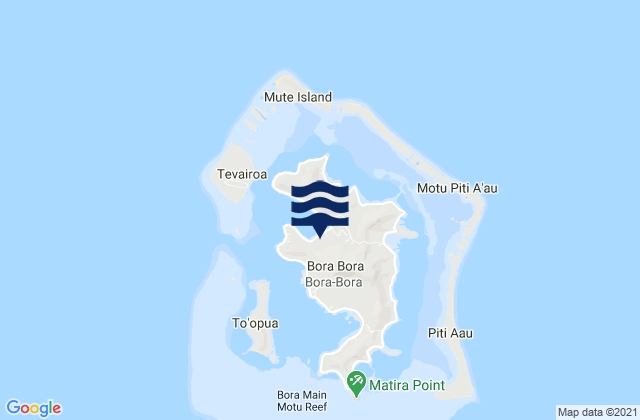 Mappa delle maree di Bora-Bora, French Polynesia