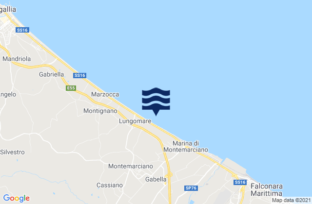Mappa delle maree di Borghetto, Italy
