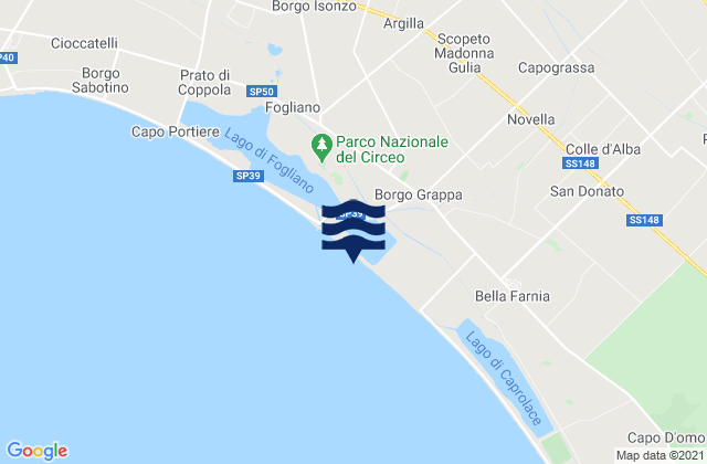 Mappa delle maree di Borgo San Michele, Italy