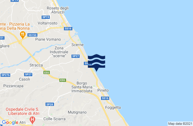 Mappa delle maree di Borgo Santa Maria Immacolata, Italy