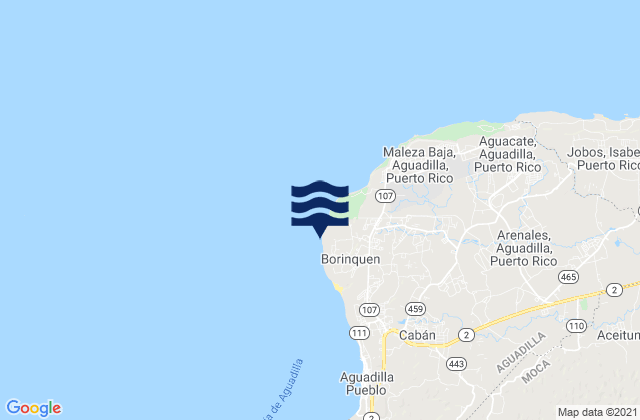Mappa delle maree di Borinquen Barrio, Puerto Rico