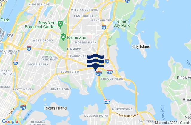 Mappa delle maree di Borough of Bronx, United States