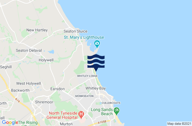 Mappa delle maree di Borough of North Tyneside, United Kingdom