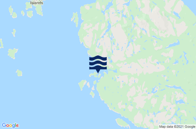 Mappa delle maree di Borrowman Bay, Canada