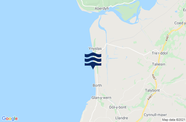 Mappa delle maree di Borth / Ynyslas, United Kingdom