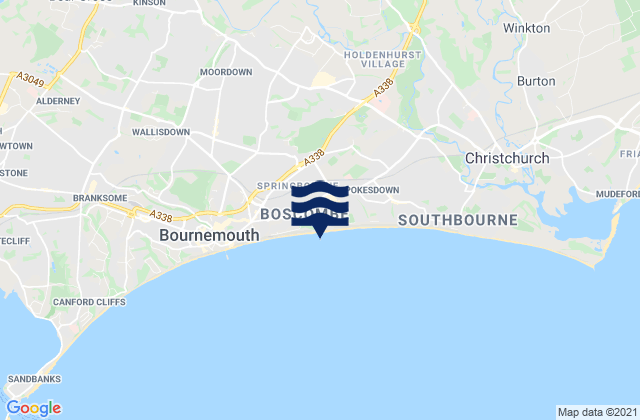 Mappa delle maree di Boscombe Pier, United Kingdom