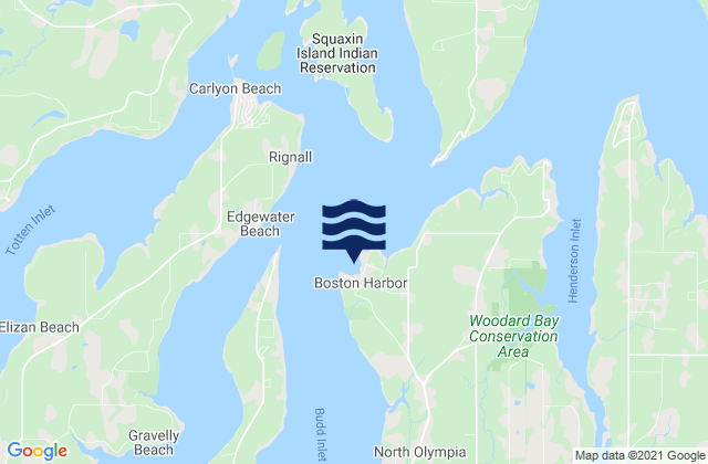 Mappa delle maree di Boston Harbor (Budd Inlet), United States