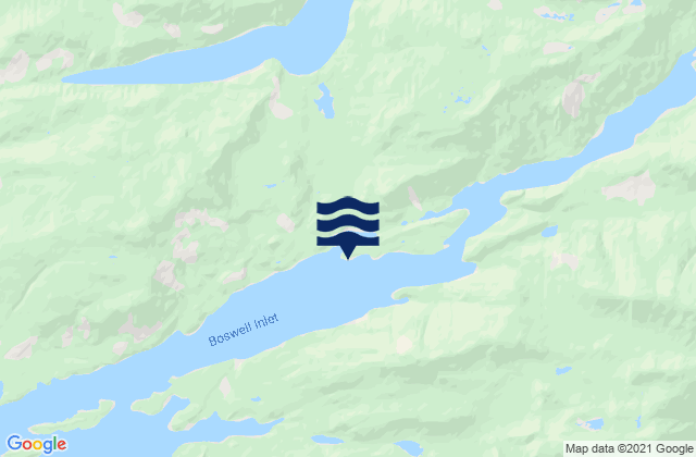 Mappa delle maree di Boswell Inlet, Canada