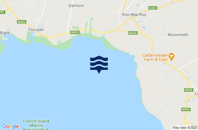 Mappa delle maree di Bouchier Channel, Australia