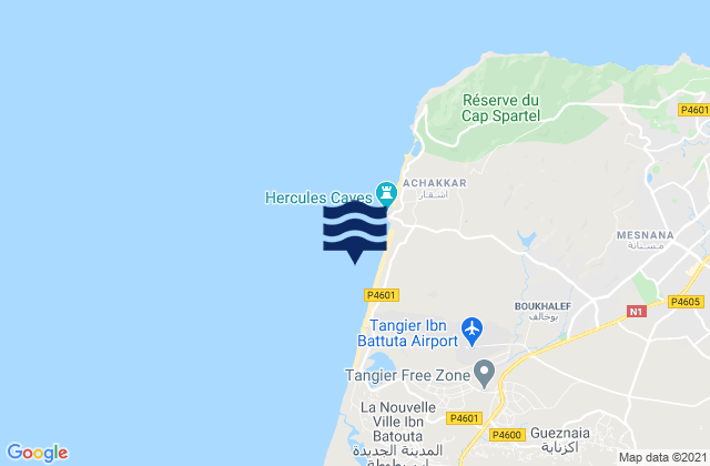 Mappa delle maree di Boukhalef, Morocco