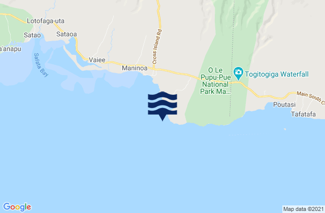 Mappa delle maree di Boulders, Samoa