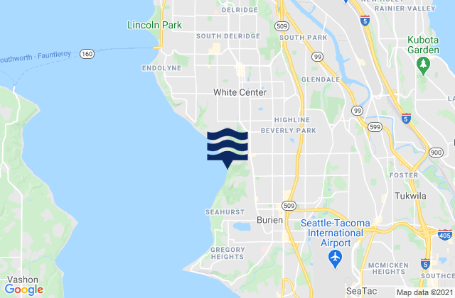 Mappa delle maree di Boulevard Park, United States