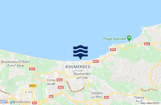 Mappa delle maree di Boumerdas, Algeria