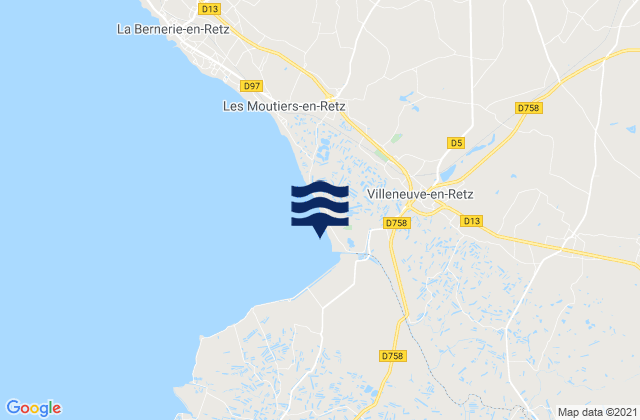 Mappa delle maree di Bourgneuf-en-Retz, France