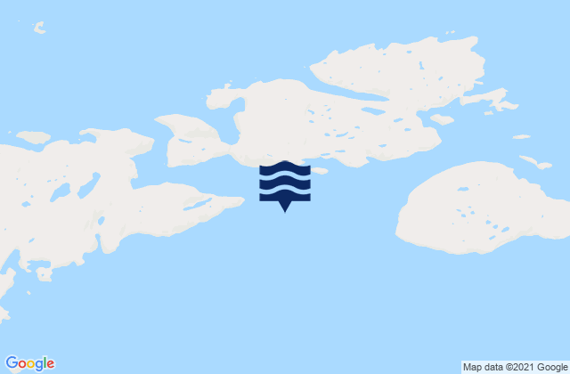 Mappa delle maree di Bouverie Islands, Canada