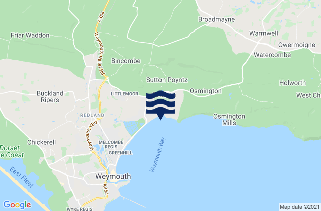Mappa delle maree di Bowleaze Cove Beach, United Kingdom