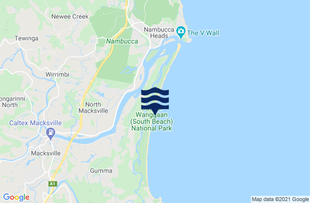 Mappa delle maree di Bowraville, Australia