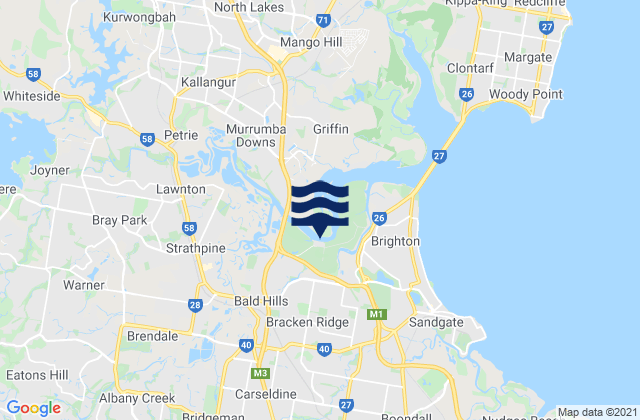 Mappa delle maree di Bracken Ridge, Australia