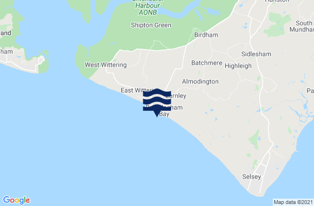 Mappa delle maree di Bracklesham Bay Beach, United Kingdom