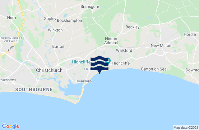 Mappa delle maree di Bransgore, United Kingdom