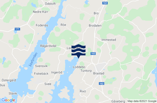 Mappa delle maree di Brastad, Sweden