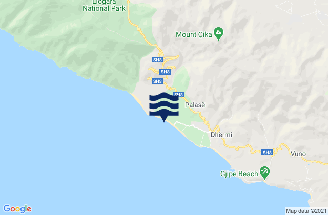 Mappa delle maree di Brataj, Albania