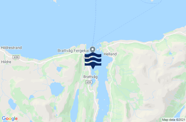Mappa delle maree di Brattvåg, Norway