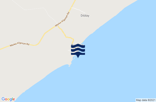 Mappa delle maree di Brava, Somalia