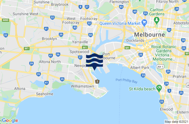 Mappa delle maree di Braybrook, Australia