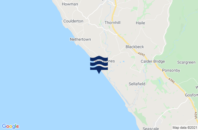 Mappa delle maree di Braystones Beach, United Kingdom