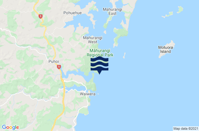 Mappa delle maree di Brazier Rock, New Zealand