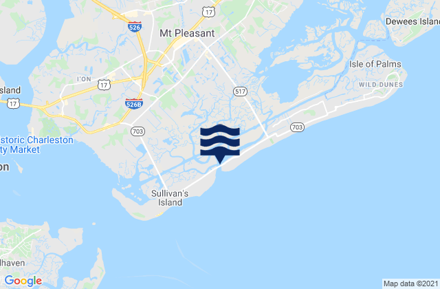 Mappa delle maree di Breach Inlet (Isle Of Palms), United States