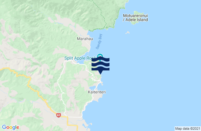 Mappa delle maree di Breaker Bay, New Zealand