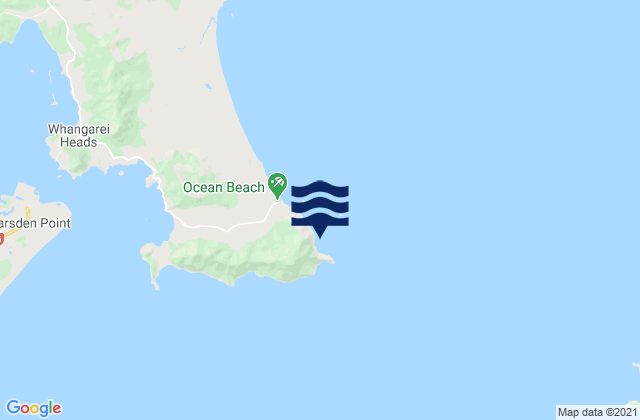 Mappa delle maree di Bream Head, New Zealand