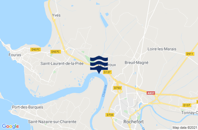 Mappa delle maree di Breuil-Magné, France