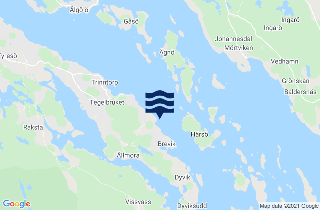 Mappa delle maree di Brevik, Sweden