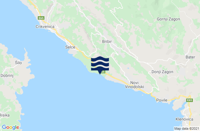Mappa delle maree di Bribir, Croatia