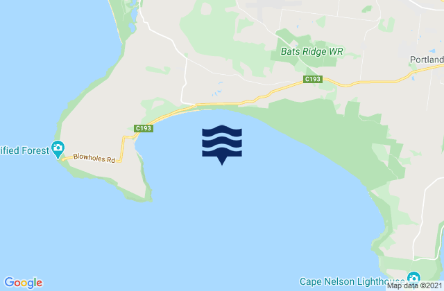 Mappa delle maree di Bridgewater Bay, Australia