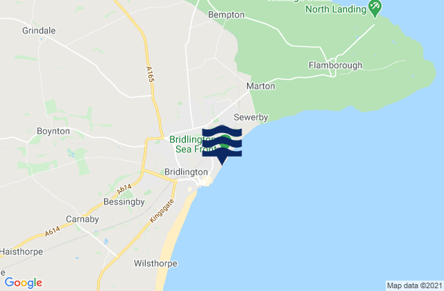 Mappa delle maree di Bridlington Beach, United Kingdom