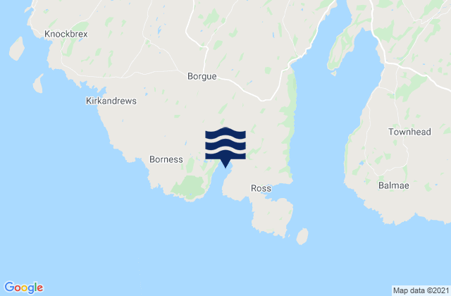Mappa delle maree di Brighouse Bay Beach, United Kingdom