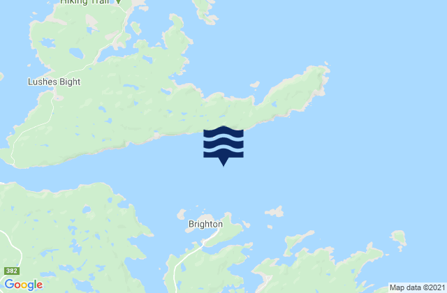 Mappa delle maree di Brighton Tickle Island, Canada