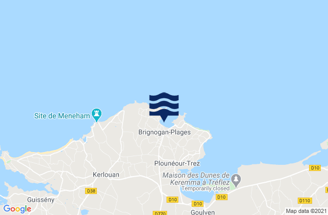 Mappa delle maree di Brignogan-Plages, France