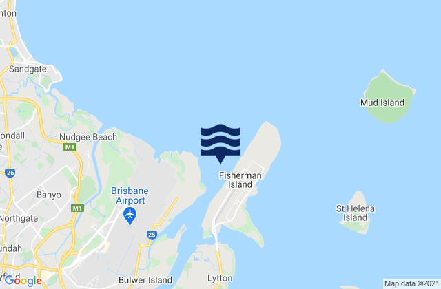 Mappa delle maree di Brisbane Bar, Australia